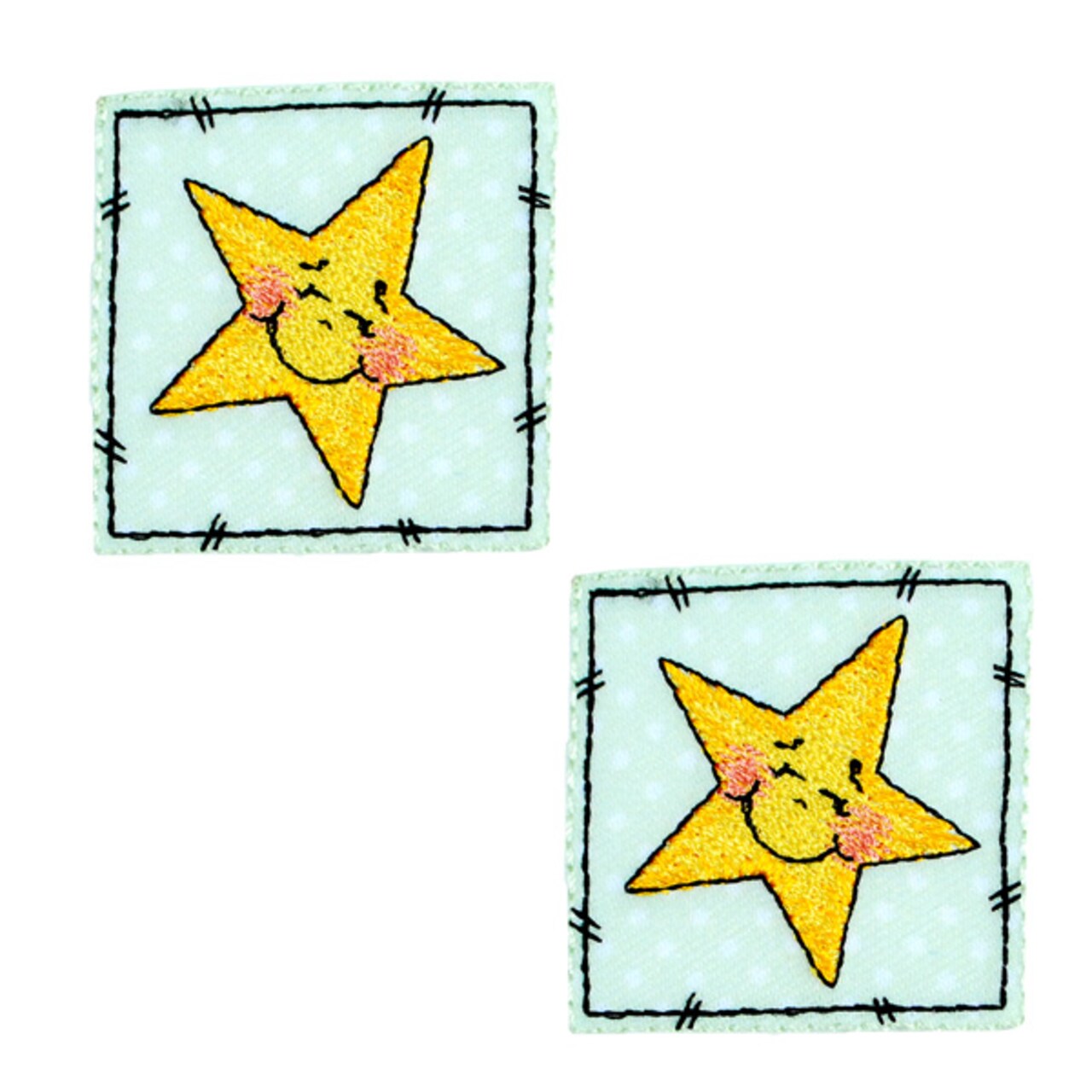 BaZooples Iron-on Patch Applique/Patch Smiley Star Patch Pack of 2